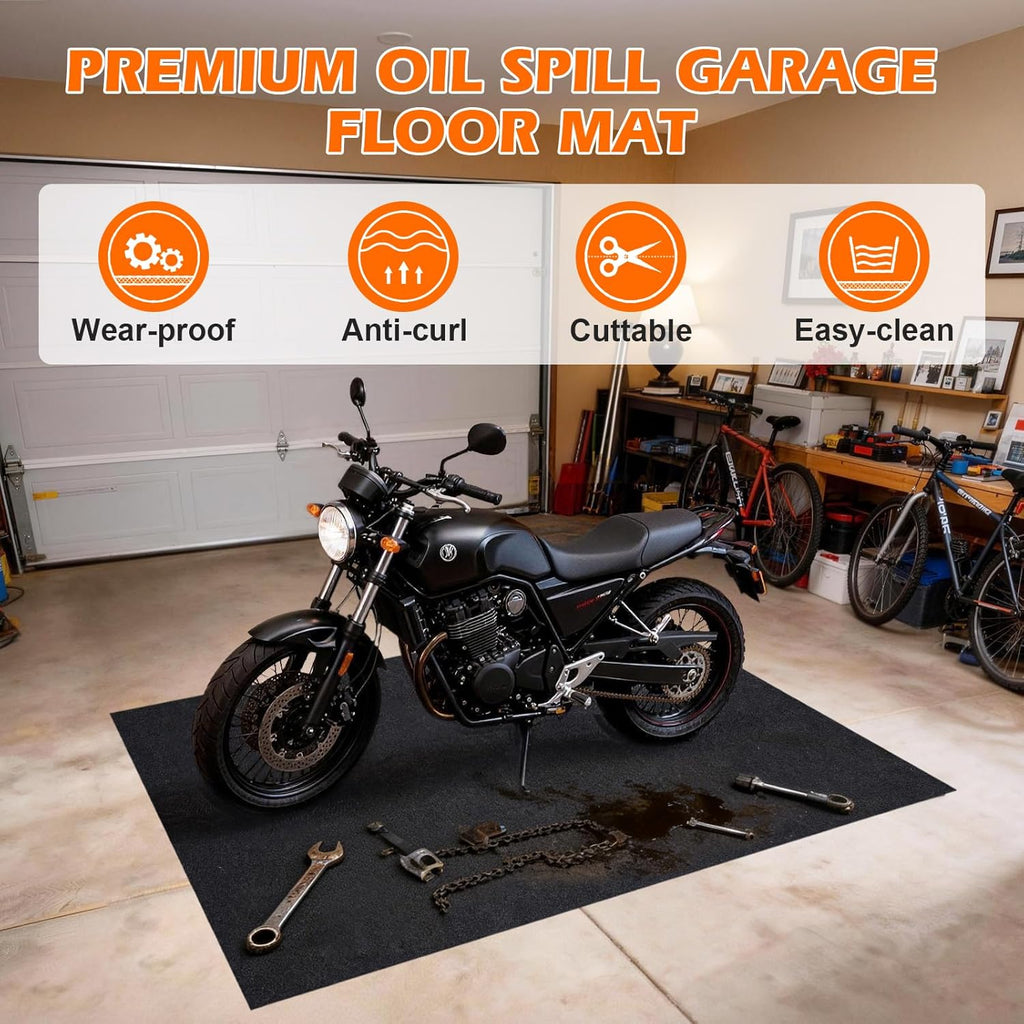 Grefinity Oil Spill Mat, 36" x 60" Oil Mat for Driveway, Under Car Pad for Garage Floor, Protects Against Oil, Chemicals & Stains with TPE Anti-Leak Backing, Reusable & Washable