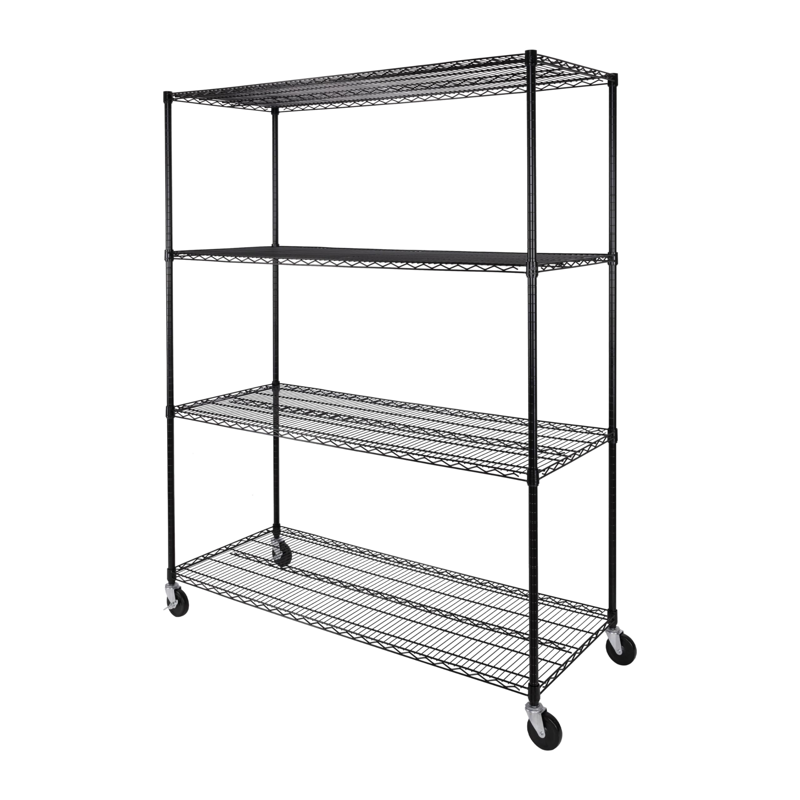 Seville Classics UltraDurable Heavy Duty NSF Solid Steel Wire Rack Storage Unit Organizer for Garage, Warehouse, Office, Restaurant, Classroom, Kitchen, 5-Tier Shelving, 48" W x 18" D