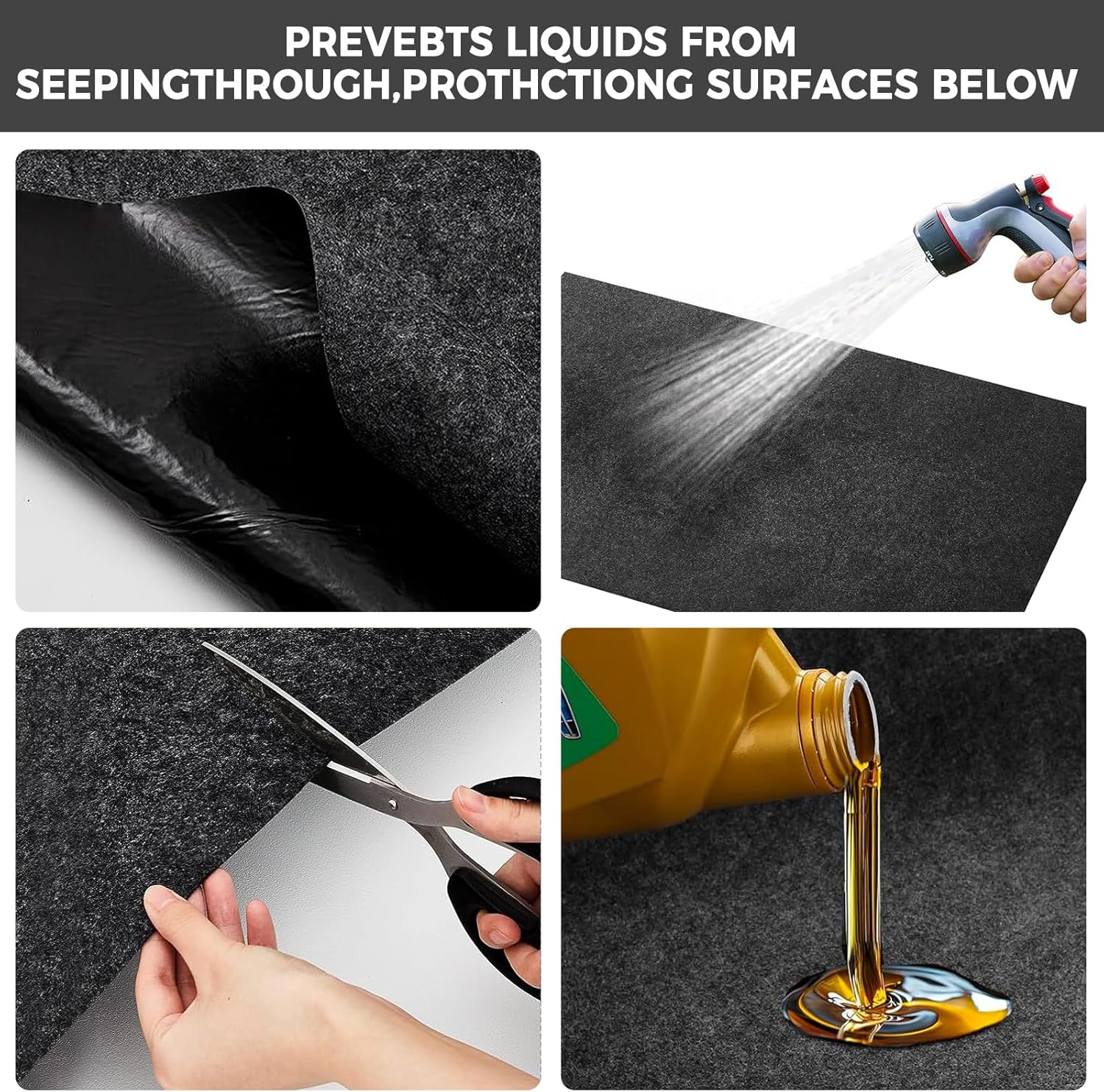 Oil Spill Mat, 36 * 60in Garage Floor Mat for Under Car, Absorbent Oil Pad, Waterproof Backing Protects Floor(2 Pack)