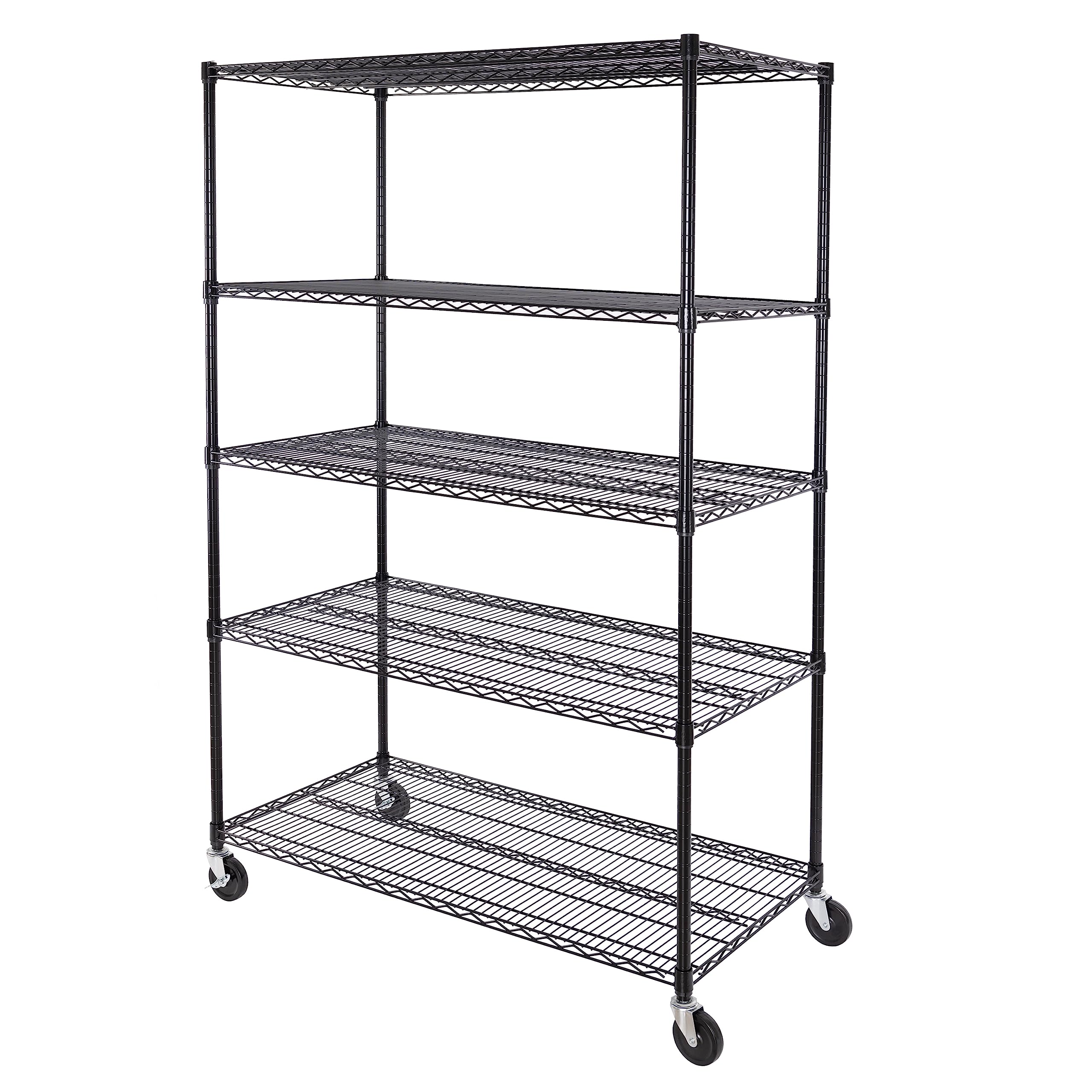 Seville Classics UltraDurable Heavy Duty NSF Solid Steel Wire Rack Storage Unit, Organizer for Garage, Warehouse, Office, Restaurant, Classroom, Kitchen, Steel, 5-Tier Shelving, 36" W x 18" D