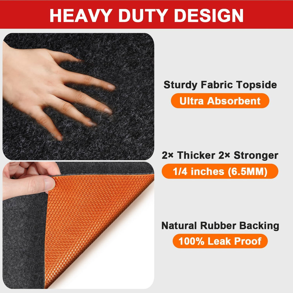 Golener Oil Spill Mat - 64”x32” Garage Floor Mat for Under Car, Rubber Floor Mats, Absorbent Oil Mat, Protect Floor from Spills & Stains, Waterproof, Reusable, Washable, Durable, Heavy Duty, Black