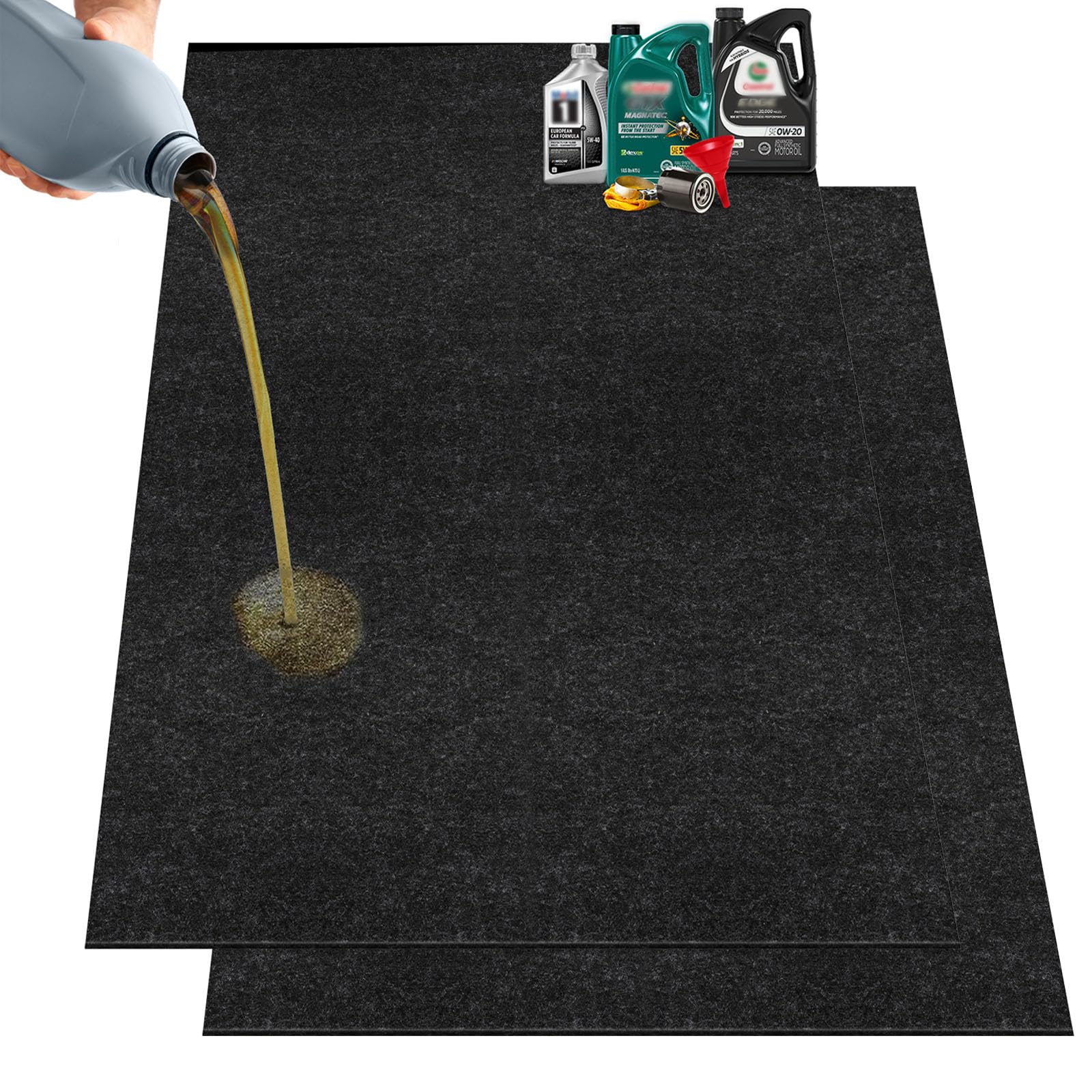 60" x 72" Giant Oil Drip Mat for Garage Driveway, Reusable Floor Oil Spill Leak Absorbent Pads for Motorcycle Car Oil Leak Stain Resistant