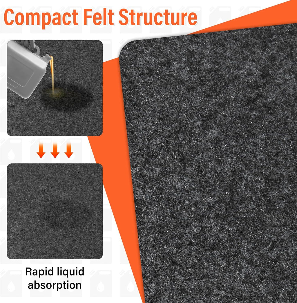 2 Pack 36 x 60 Inch Premium Oil Spill Mat,Garage Floor Mat for Under Car,Highly Absorbent Maintenance Mat Protect Your Floor from Oil Drips, Spills, Splashes and Stains