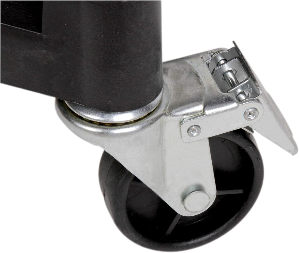 MaxWorks 80774 3-Shelf Utility Plastic Cart with Wheels-225 Lbs Maximum Capacity , Black