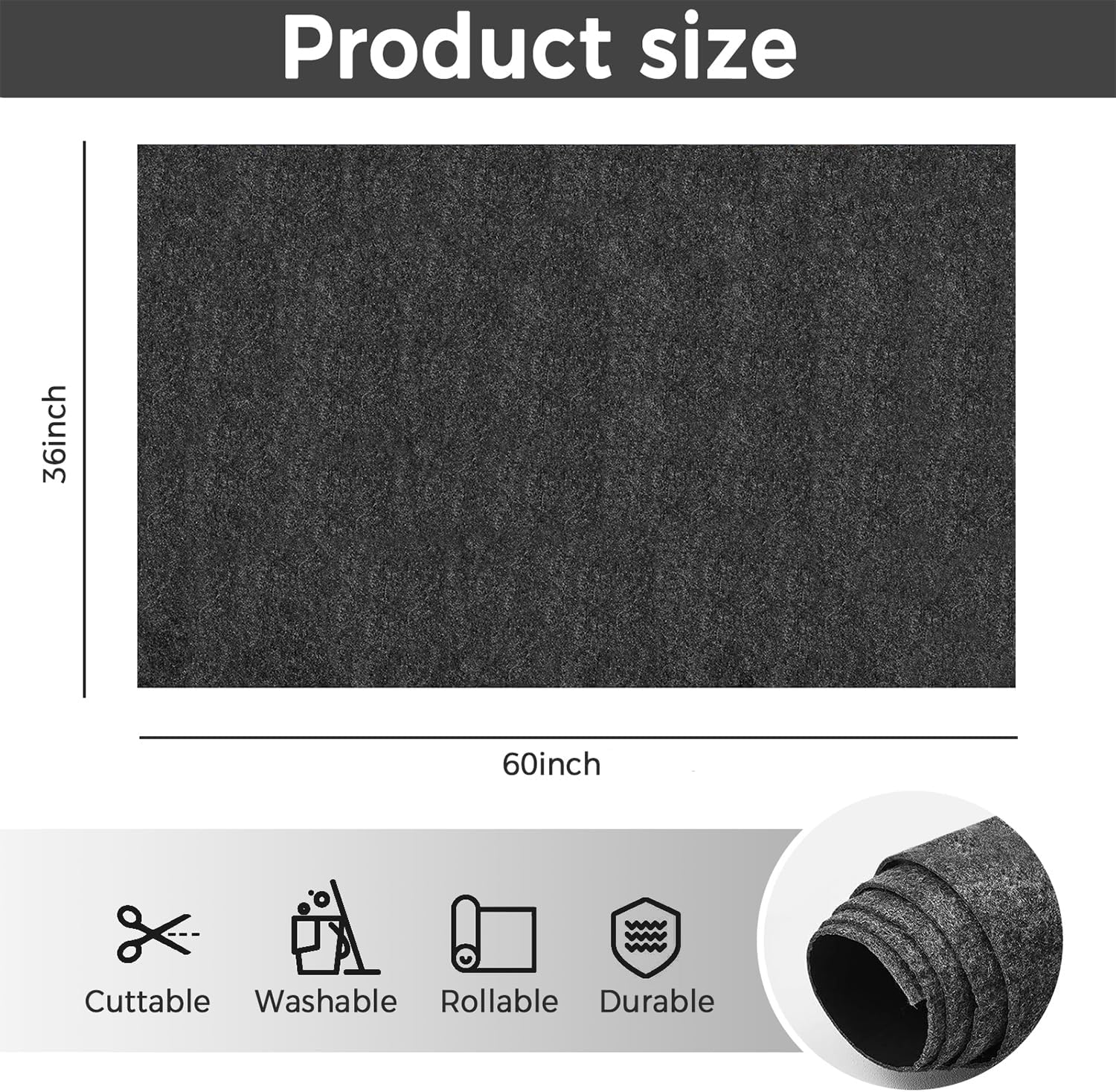 Oil Spill Mat, 36 * 60in Garage Floor Mat for Under Car, Absorbent Oil Pad, Waterproof Backing Protects Floor(2 Pack)