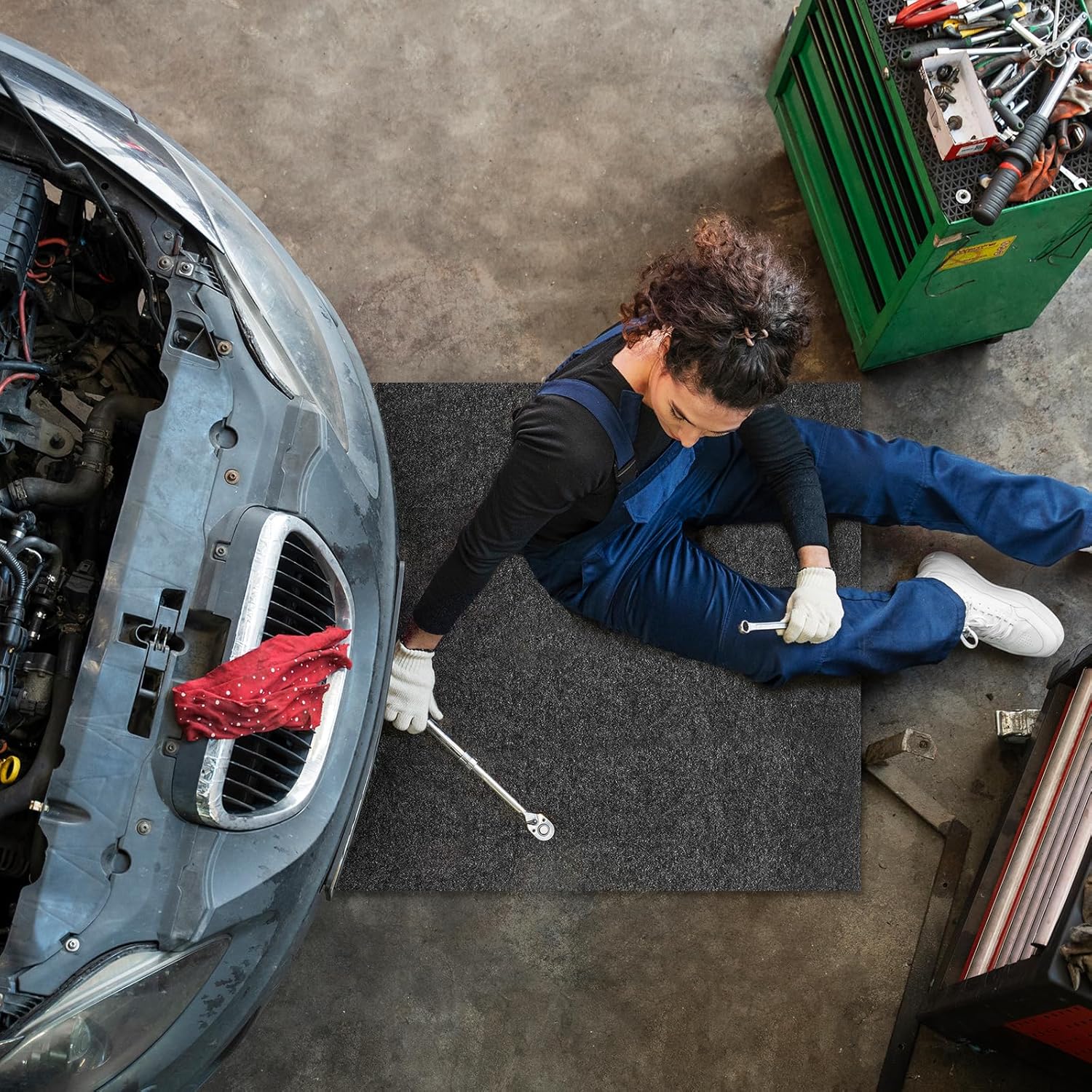 Oil Spill Mat, 36 * 60in Garage Floor Mat for Under Car, Absorbent Oil Pad, Waterproof Backing Protects Floor(2 Pack)