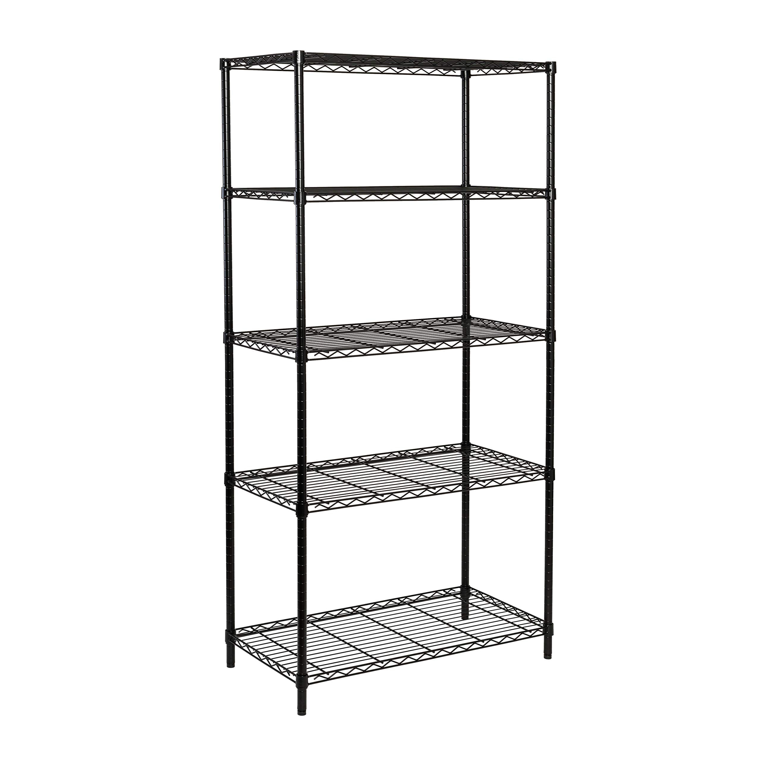 Honey-Can-Do 5-Tier Adjustable Shelving Unit, Chrome SHF-09685 Chrome, 1750lbs (350-lb Weight Capacity Per Shelf)