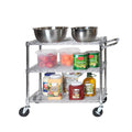 Seville Classics UltraDurable NSF Commercial Heavy Duty Metal Rolling Utility Cart, w/ Steel Shelves, Handle Bar for Restaurant, Garage, Warehouse, Kitchen, Office, Top Shelf (36"W x 18"D)