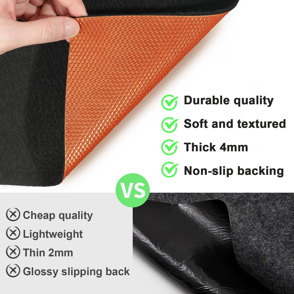 Golener Oil Spill Mat - Garage Floor Mat, Absorbent Oil Pad, Premium Maintenance Mat, Waterproof, Contain Liquid, Protect Floor from Spill & Stain, Reusable, Washable, Durable, 29”x36”, Black/Orange