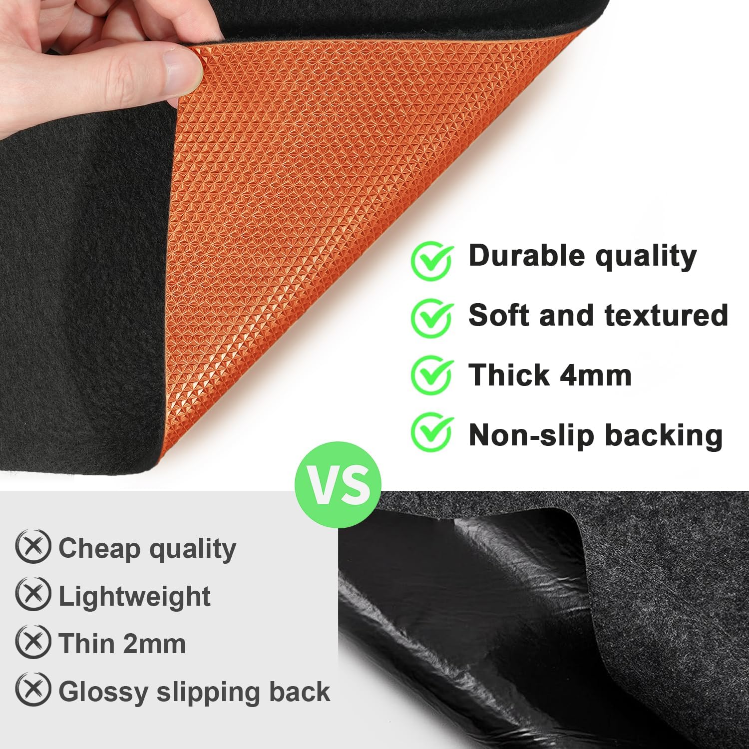 Golener Oil Spill Mat - Garage Floor Mat, Absorbent Oil Pad, Premium Maintenance Mat, Waterproof, Contain Liquid, Protect Floor from Spill & Stain, Reusable, Washable, Durable, 29”x36”, Black/Orange