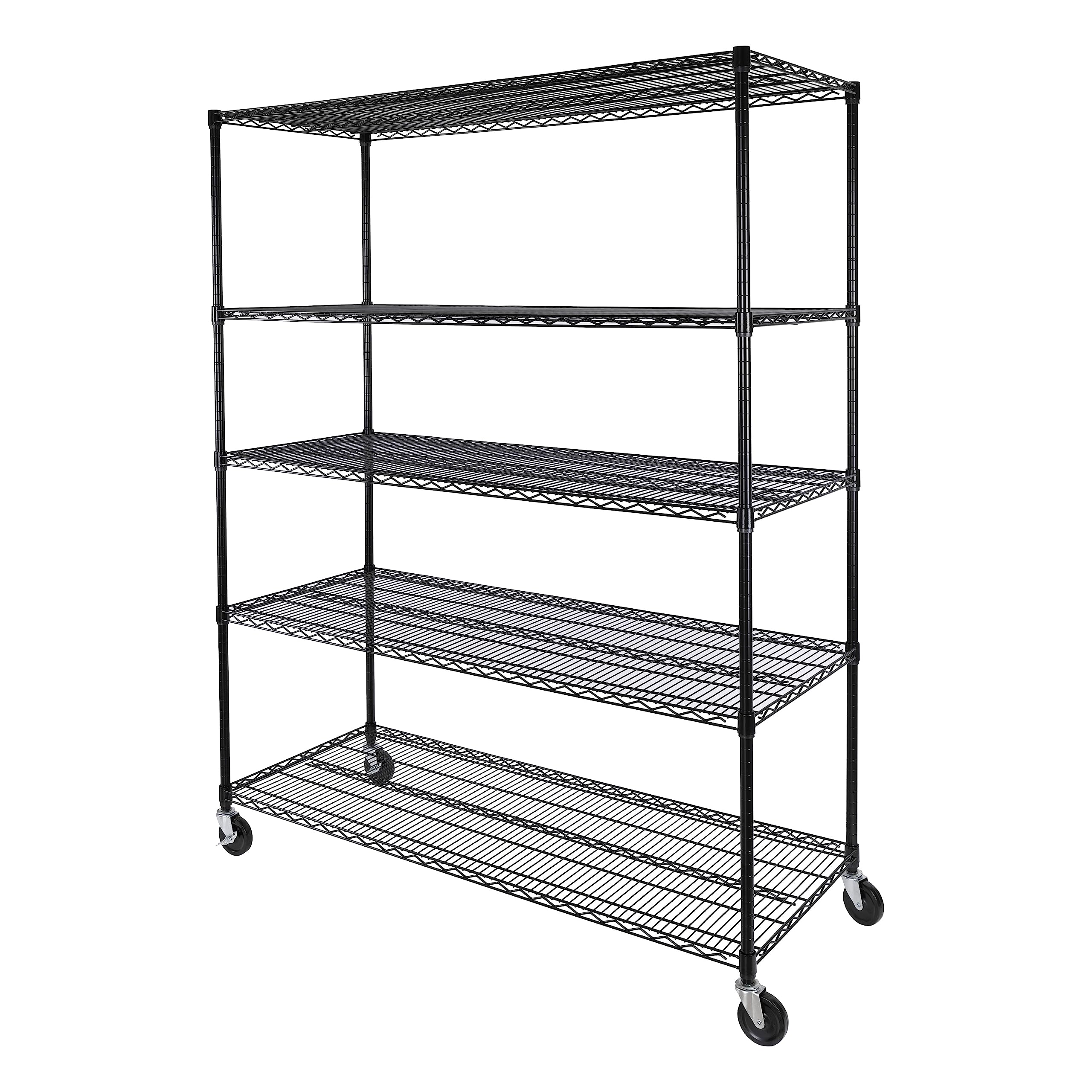 Seville Classics UltraDurable Heavy Duty NSF Solid Steel Wire Rack Storage Unit, Organizer for Garage, Warehouse, Office, Restaurant, Classroom, Kitchen, Steel, 5-Tier Shelving, 36" W x 18" D