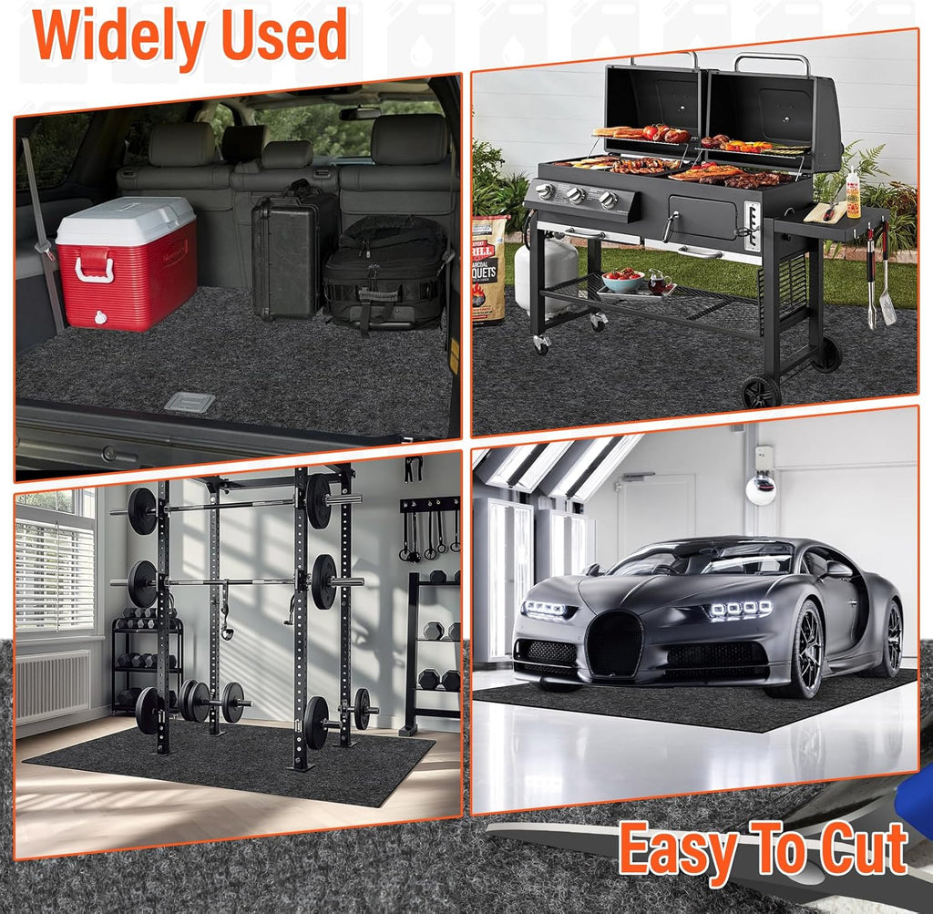 2 Pack 36 x 60 Inch Premium Oil Spill Mat,Garage Floor Mat for Under Car,Highly Absorbent Maintenance Mat Protect Your Floor from Oil Drips, Spills, Splashes and Stains