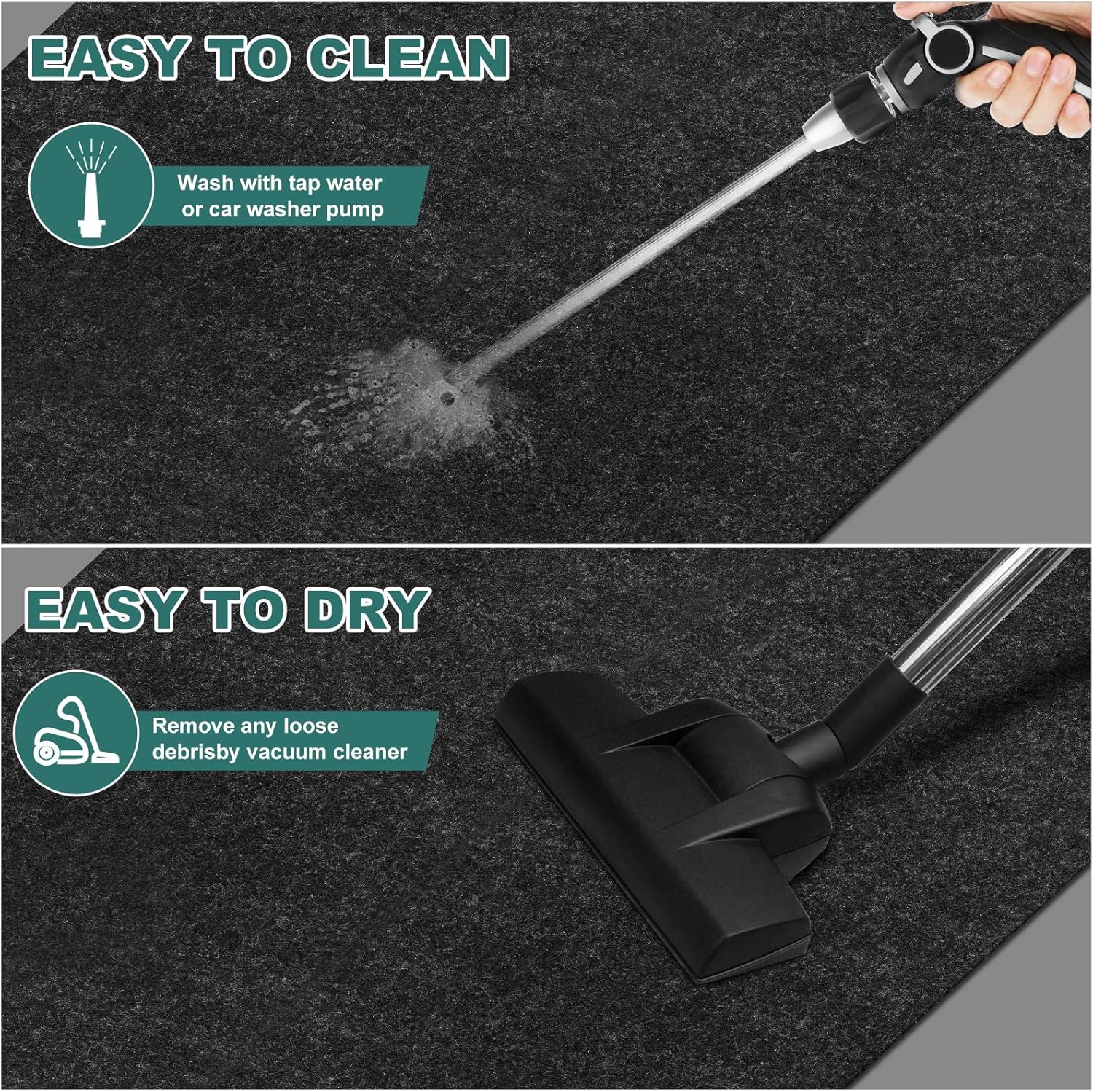 60" x 72" Giant Oil Drip Mat for Garage Driveway, Reusable Floor Oil Spill Leak Absorbent Pads for Motorcycle Car Oil Leak Stain Resistant