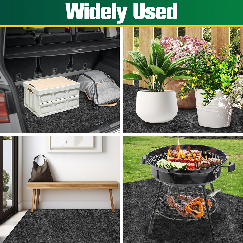 ToLanbbt 2 Pack Garage Floor Mat 60" x 36" - Oil Spill Mat for Under Car Driveway Oil Drip Pad with 8P Tapes, Waterproof Backing, Leak Absorbent, Reusable, Washable, Protect Garage Floor (Dark Gray)