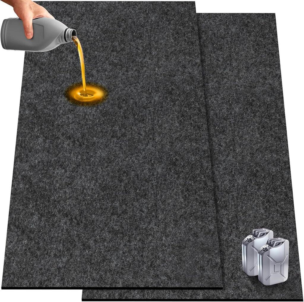 2 Pack 36 x 60 Inch Premium Oil Spill Mat,Garage Floor Mat for Under Car,Highly Absorbent Maintenance Mat Protect Your Floor from Oil Drips, Spills, Splashes and Stains