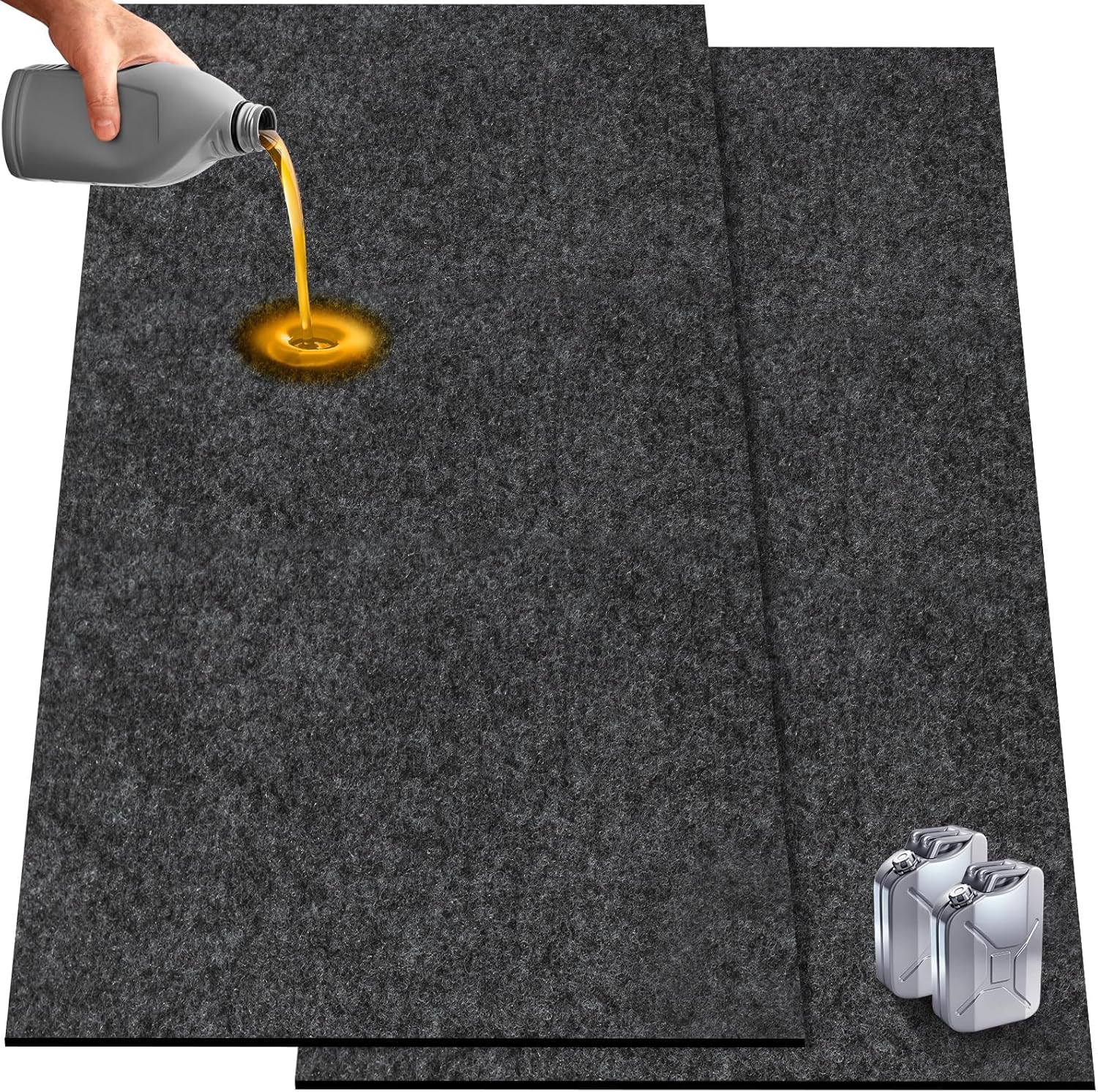 2 Pack 36 x 60 Inch Premium Oil Spill Mat,Garage Floor Mat for Under Car,Highly Absorbent Maintenance Mat Protect Your Floor from Oil Drips, Spills, Splashes and Stains