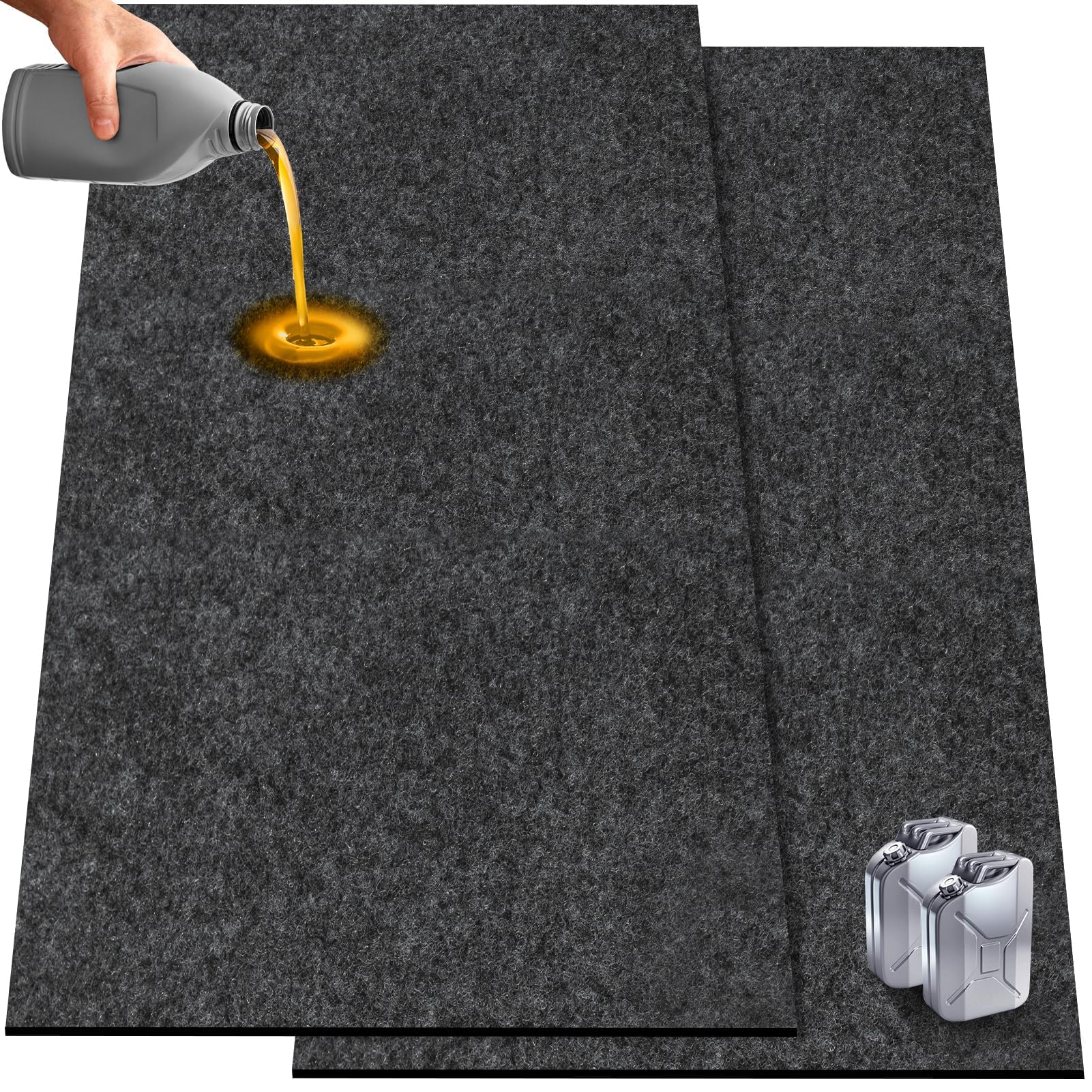 2 Pack 36 x 60 Inch Premium Oil Spill Mat,Garage Floor Mat for Under Car,Highly Absorbent Maintenance Mat Protect Your Floor from Oil Drips, Spills, Splashes and Stains