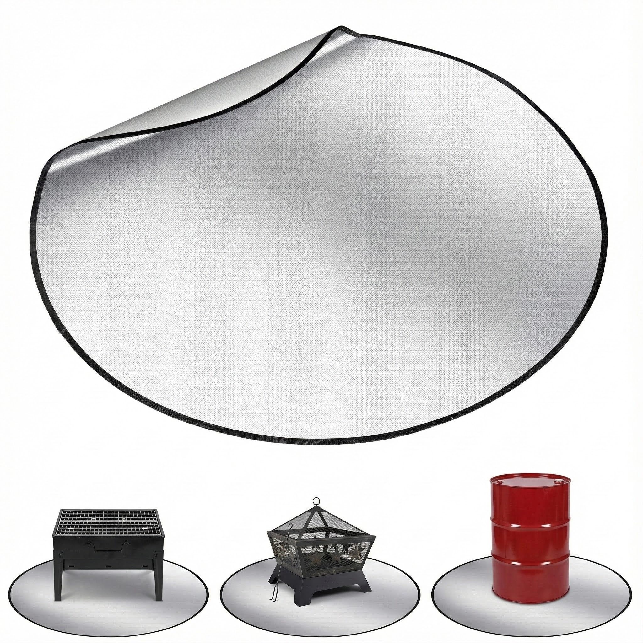 UBeesize Large 65 x 48 inches Under Grill Mat for Outdoor Grill,Double-Sided Fireproof Grill Pad for Fire Pit,Indoor Fireplace Mat Fire Pit Mat,Oil-Proof Waterproof BBQ Protector for Decks and Patios