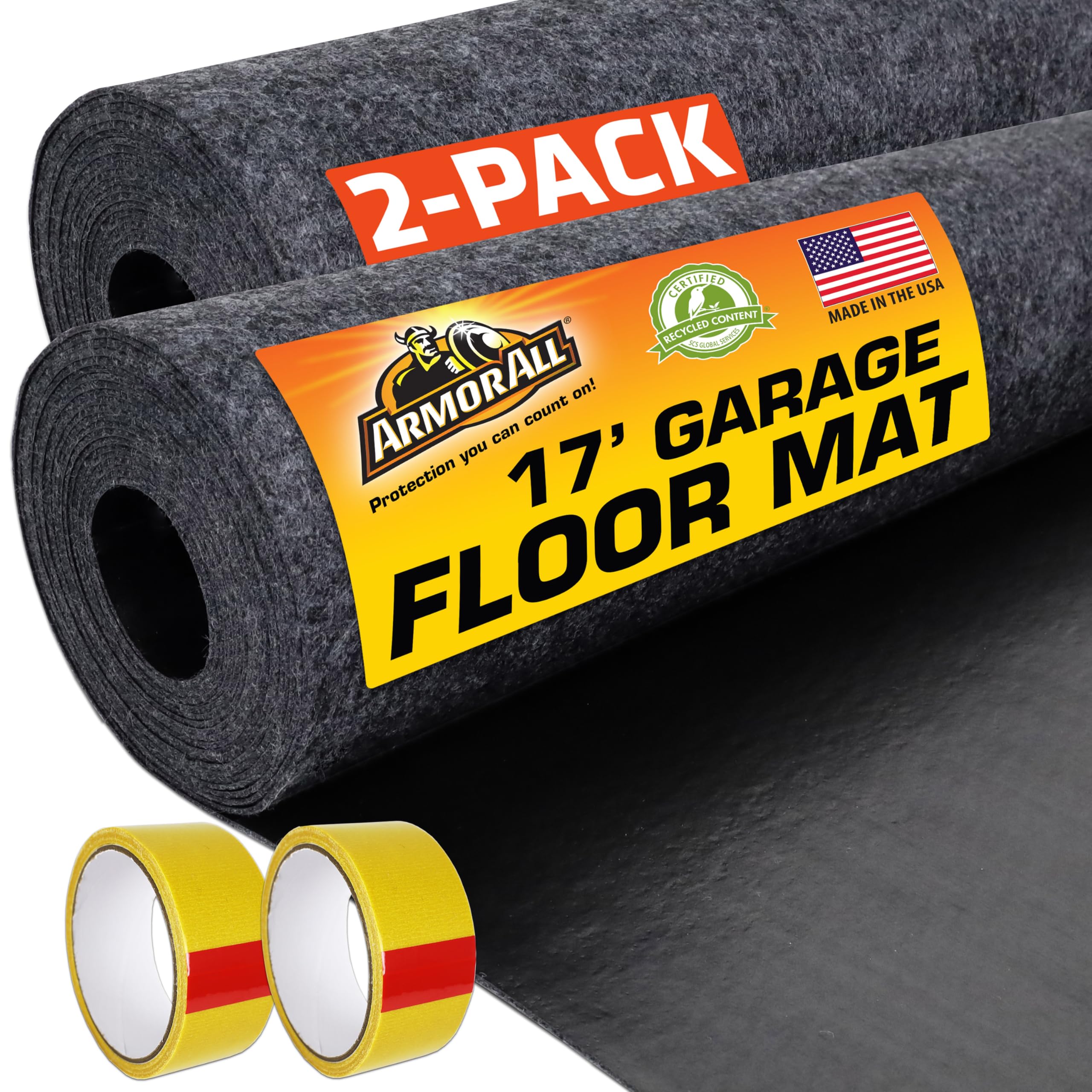 Armor All Premium Oil Spill Mat, Garage Floor Maintenance Mat (30" x 59"), Absorbent Oil Pad, Reusable, Washable, Durable, Waterproof Backing Contains Liquids, Protects Surface (USA Made)